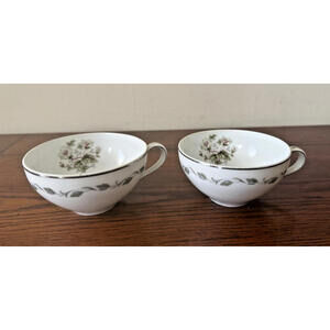 Mt. Hira Fine China Japan Silver Wheat 3006 - TEA CUP Set of 2 w/o Saucers